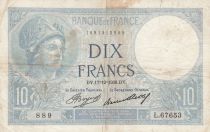 France 10 Francs Minerve 17-12-1936 - Serial L.67653