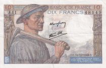 France 10 Francs Mineur - 15-10-1942 Série J.11 - SUP