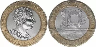 France 10 Francs Montesquieu - 1989 Bi-metal