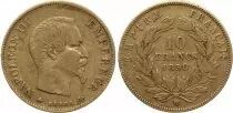France 10 Francs Napoleon III Empereur - 1858 BB Strasbourg - Gold