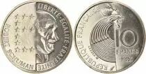 France 10 Francs Robert Schuman - 1986 - Argent - Sans &eacute;tui ni certificat - BU