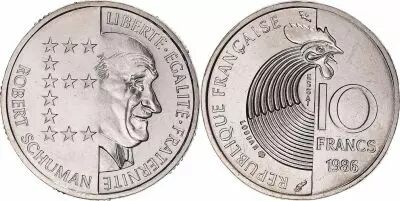 France 10 Francs Robert Schuman 1986 - From FDC box set - Trial