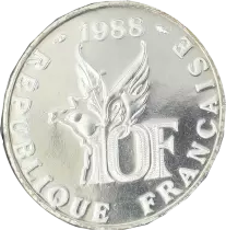 France 10 Francs Roland Garros - 1988 - Silver - BU