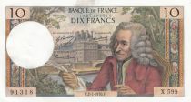 France 10 Francs Voltaire - 02-07-1970 Serial X.599