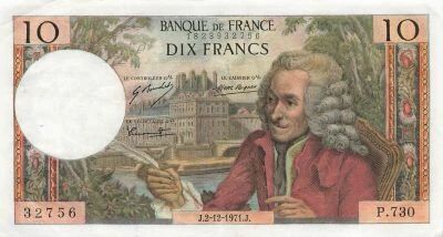 France 10 Francs Voltaire - 02-12-1971 - S�rie P.730