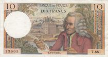 France 10 Francs Voltaire - 05-04-1973 Serial T.881