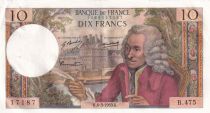 France 10 Francs Voltaire - 06-03-1969 Série B.475 - TTB