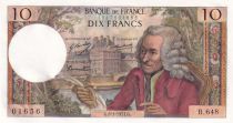 France 10 Francs Voltaire - 08-01-1970 - Serial B.648 - AU