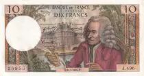 France 10 Francs Voltaire - 08-05-1969 Serial J.496 - AU
