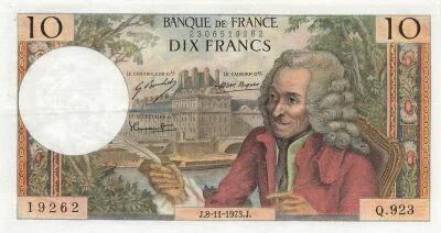 France 10 Francs Voltaire - 08-11-1973 - S�rie Q.923
