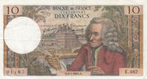France 10 Francs Voltaire - Serial E.482 - 08-05-1969