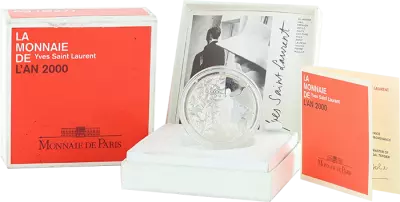 France 10 Francs Yves Saint Laurent - 2000 - Silver - With box and certificate - Proof