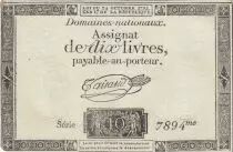 France 10 Livres - Watermark Republique -  French Revolution - 24-10-1792 - Serial 7894