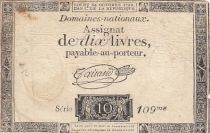 France 10 Livres Black - Watermark Fleur de Lys - (24-10-1792) - Sign. Taisaud - Serial 109