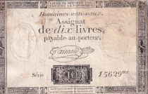 France 10 Livres Black - Watermark Republique - (24-10-1792) - Sign. Taisaud - Serial 15629 - P. A.66