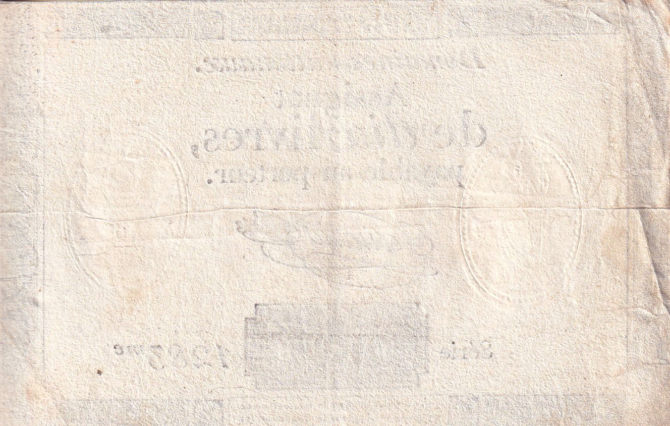 France 10 Livres Noir Filigrane Fleur de Lys - 24-10-1792 Taisaud - Sign 