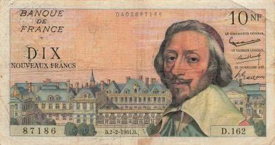 France 10 NF - Richelieu - 02-02-1961 - S�rie D.162