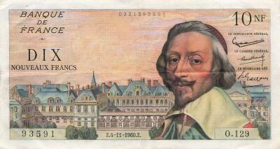 France 10 NF - Richelieu - 04-11-1960 - S�rie O.129