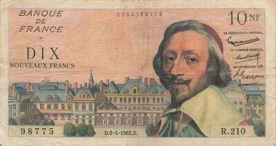 France 10 NF - Richelieu - 05-04-1962 - S�rie R.210