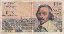 France 10 NF - Richelieu - 05-07-1962 - Serial L.233 - F to VF - P.142