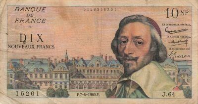 France 10 NF - Richelieu - 07-04-1960 - Serial J.64