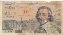 France 10 NF on 1,000 Francs Richelieu - 07-03-1957 - Series J.334