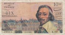 France 10 NF Richelieu - 01-02-1962 Serial K.197 - F to VF