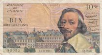 France 10 NF Richelieu - 04-10-1962 Serial Q.245 - F to VF
