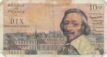 France 10 Nouveaux Francs Richelieu - 01-09-1960 - Serial J.115