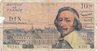 France 10 Nouveaux Francs Richelieu - 05-07-1962 - Série A.239