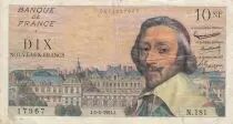 France 10 Nouveaux Francs Richelieu - 06-04-1960 - Serial N.181