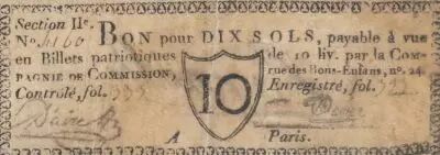 France 10 sols - Seine - Paris - Compagnie de Commission - 1792