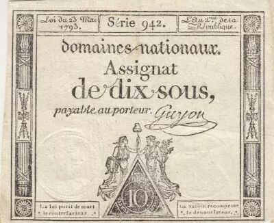 France 10 Sous - Femmes - bonnet frigien - 23-05-1793 - Sign. Guyon - S�rie 942