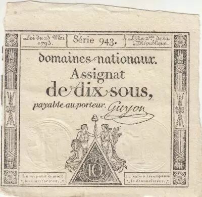 France 10 Sous - Femmes - bonnet frigien - 23-05-1793 - Sign. Guyon - S�rie 943