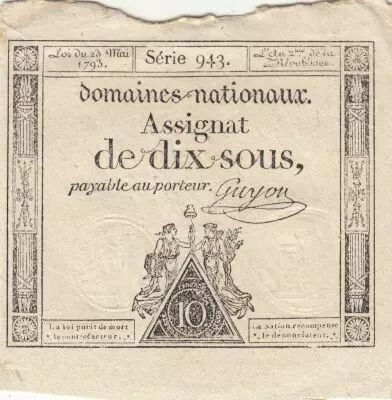 France 10 Sous - Femmes - bonnet frigien - 23-05-1793 - Sign. Guyon - S�rie 943