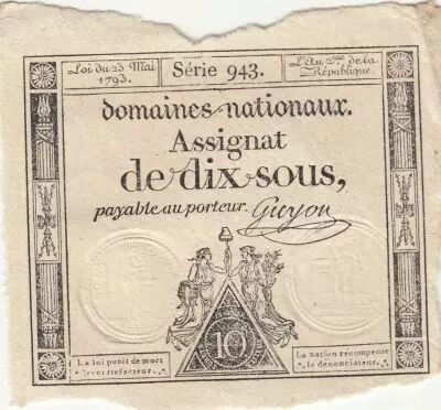 France 10 Sous - Femmes - bonnet frigien - 23-05-1793 - Sign. Guyon - S�rie 943
