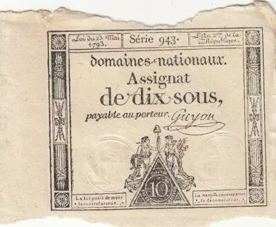 France 10 Sous - Femmes - bonnet frigien - 23-05-1793 - Sign. Guyon - S�rie 943