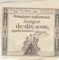 France 10 Sous - Femmes - bonnet frigien - 23-05-1793 - Sign. Guyon - Série 943