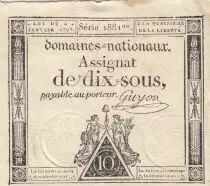 France 10 Sous - Femmes - bonnet phygien - 04-01-1792 - Sign. Guyon - Série 1881