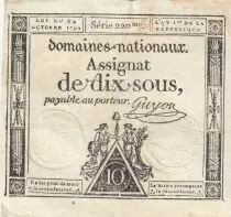 France 10 Sous - Femmes - bonnet phygien - 24-10-1792 - Sign. Guyon - S&eacute;rie 220