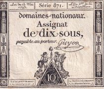 France 10 Sous - Femmes, bonnet frigien (23-05-1793)  - Sign. Guyon - Série 871 - L.165