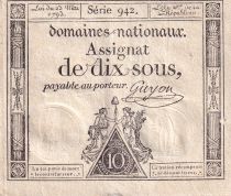 France 10 Sous - Femmes, bonnet frigien (23-05-1793)  - Sign. Guyon - Série 942 - L.165
