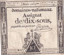 France 10 Sous - Femmes, bonnet frigien (24-10-1792)  - Sign. Guyon - Série 1052 - L.159