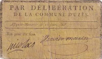 France 10 Sous - Gard - Commune de Uz�s - 1791
