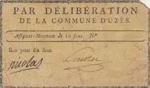 France 10 Sous - Gard - Commune de Uzès - 1791