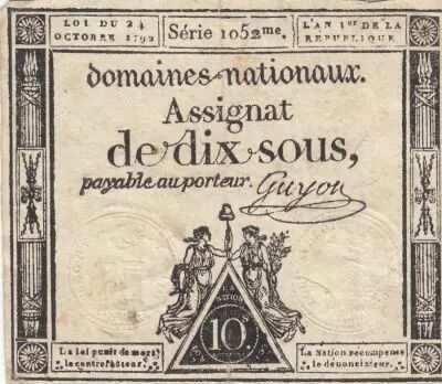 France 10 Sous - Women - Liberty cap - 24-10-1792 - Sign. Guyon - Serial 1052