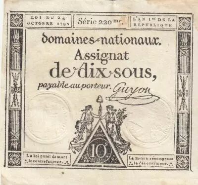 France 10 Sous - Women - Liberty cap - 24-10-1792 - Sign. Guyon - Serial 220