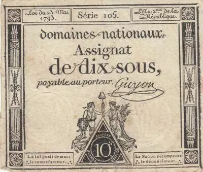 France 10 Sous - Women - phygian cap - 23-05-1793 - Sign. Guyon - S�rie 105