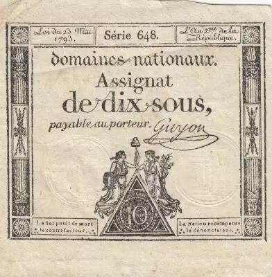 France 10 Sous - Women - phygian cap - 23-05-1793 - Sign. Guyon - S�rie 648