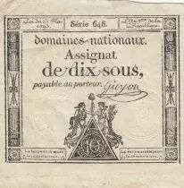 France 10 Sous - Women - phygian cap - 23-05-1793 - Sign. Guyon - S&eacute;rie 648